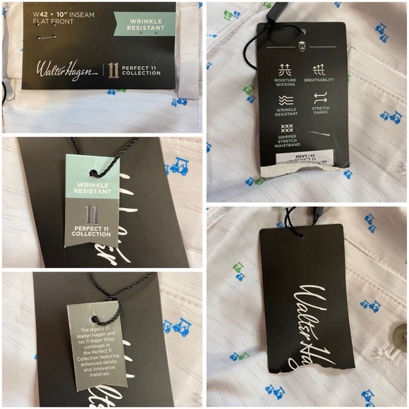 Walter Hagen Perfect 11 Shorts Size 40 White Mini Golf Cart Print 10" Inseam NWT - Picture 16 of 16